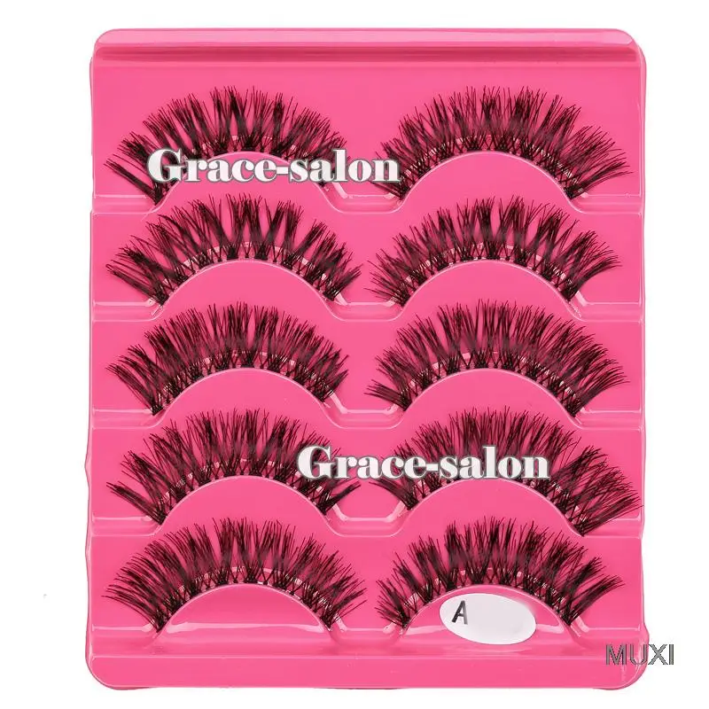 5 пар потрясающий макияж ручной работы грязный натуральный крест накладные