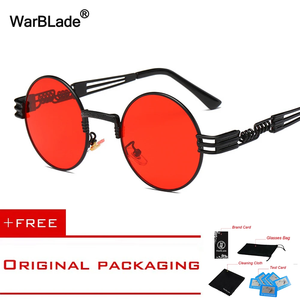 WarBLade, Ретро стиль, Круглые, стимпанк, солнцезащитные очки, для женщин и мужчин, стимпанк, Золотые очки, хип-хоп, оттенки, Teashades, прозрачные очки