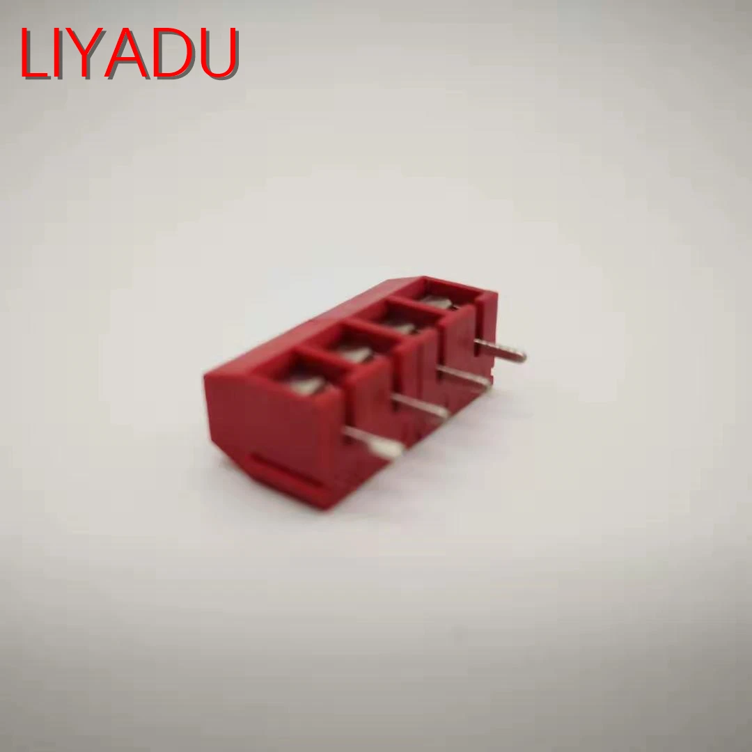 Красный 10 шт./лот KF301-4P Сращивание, винт типа PCB расстояние 5,0 соединительные клеммы, терминал синий/зеленый KF301 - Цвет: Красный