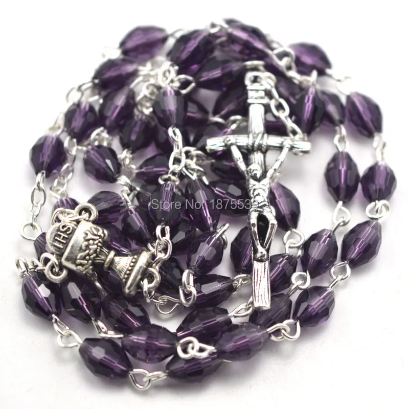 Рисовая форма граненый хрустальный бисер религиозный Розарий католический