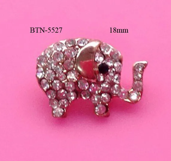 

Free shipping elephant rhinestone button 100PCS/LOT(BTN-5527)