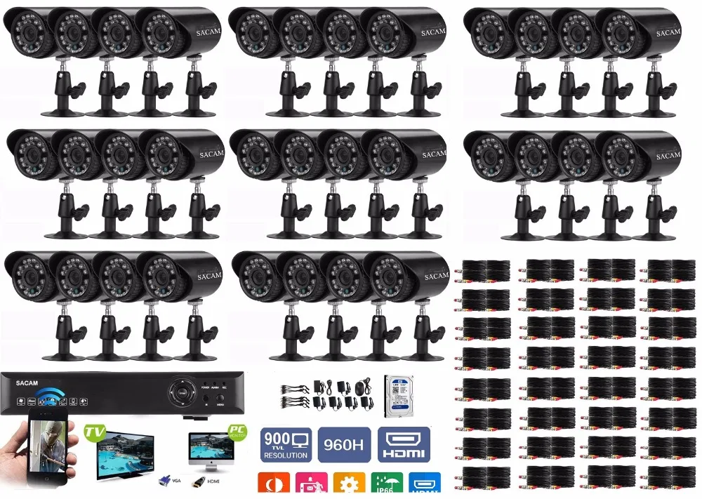 

Система видеонаблюдения, DVR, 32CH AHD W/ 32x HD 960P AHD, цифровой видеорегистратор ONVIF NTSC HDD