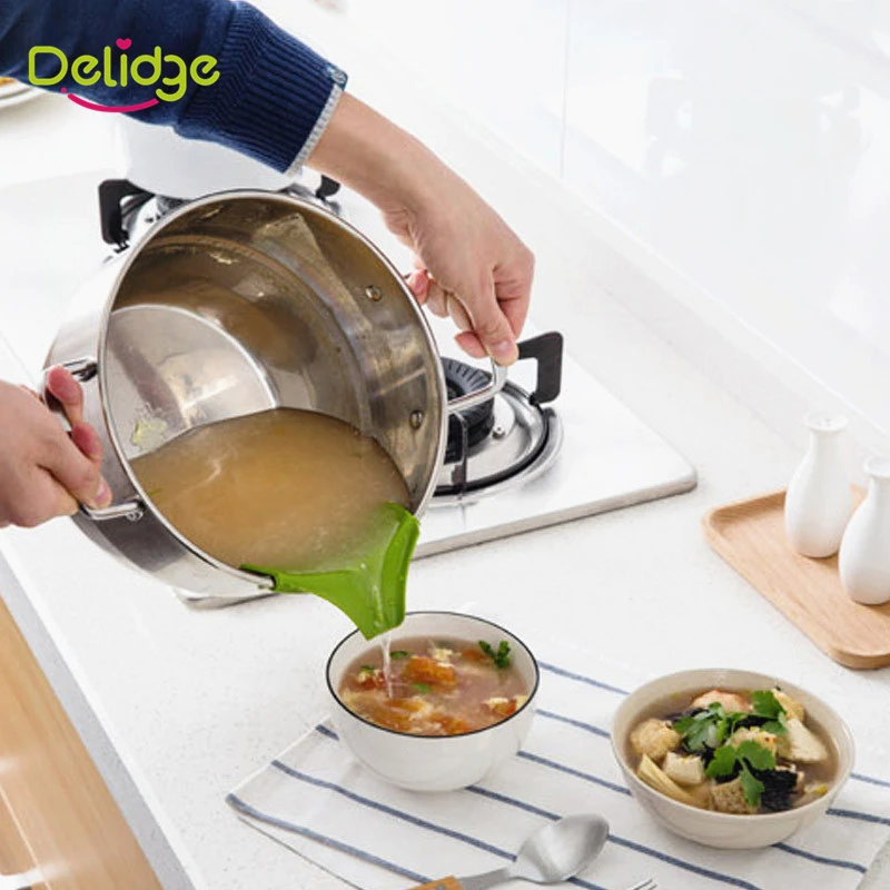 Delidge 1 шт. кухонная Воронка держатель для кастрюли дефлектор розлива продуктов