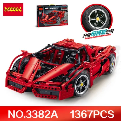 DECOOL 3382 1367 шт. техника скоростной гоночный автомобиль наборы моделей строительные