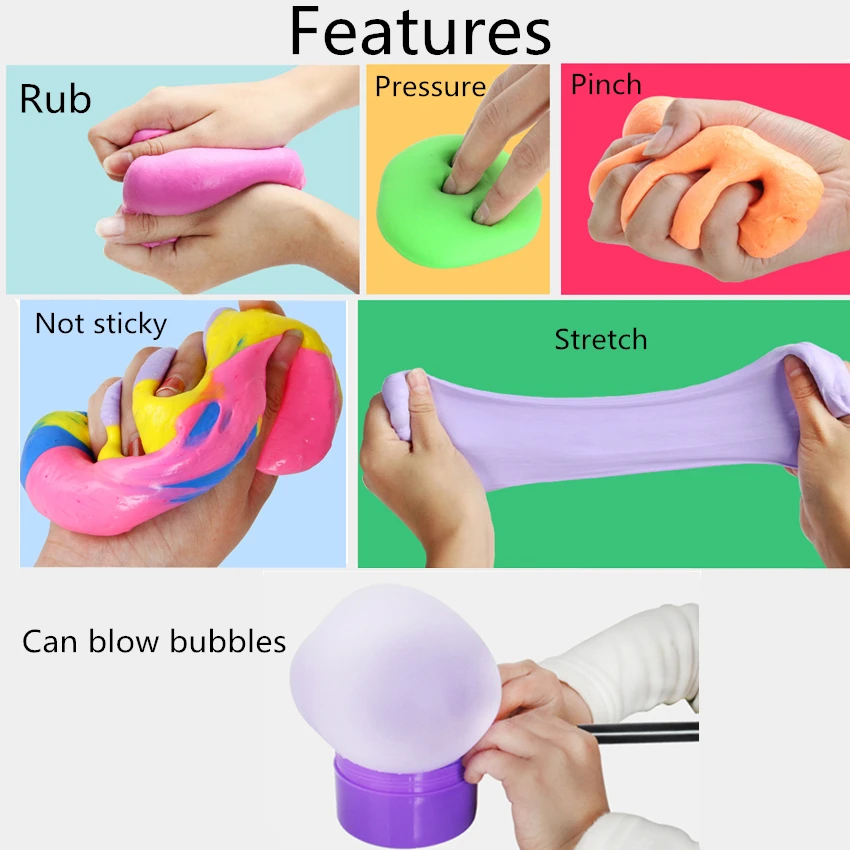 DIY Blow Bubbles Slime смешивание конфетных цветов playdout хлопковый очаровательный
