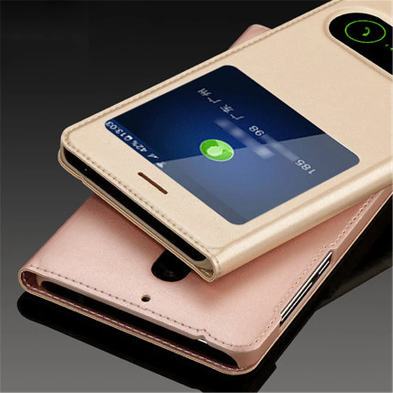 Кожаный чехол книжка SHYPHIXV для Nokia 6 из искусственной кожи с двумя окошками Nokia6 5