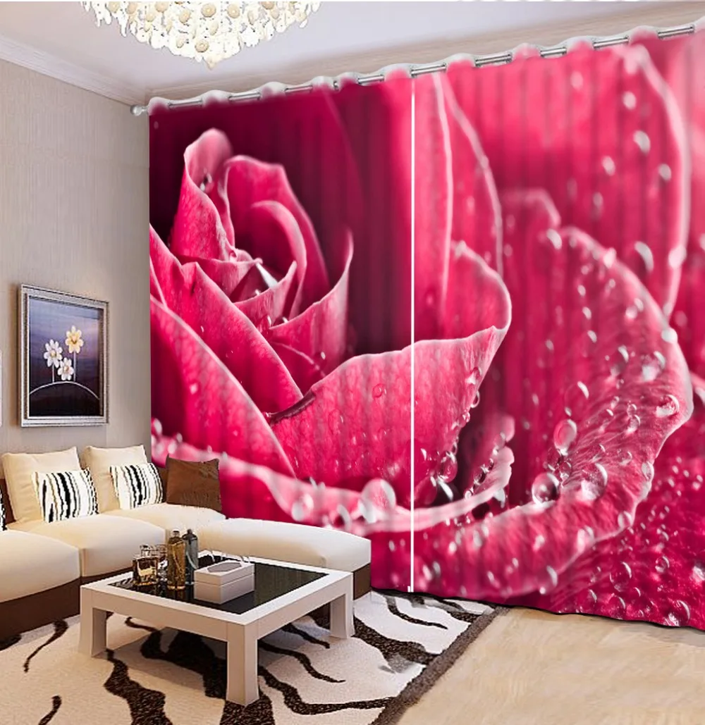 Современные домашние шторы для гостиной Розовые розы на заказ дома и декора|curtains