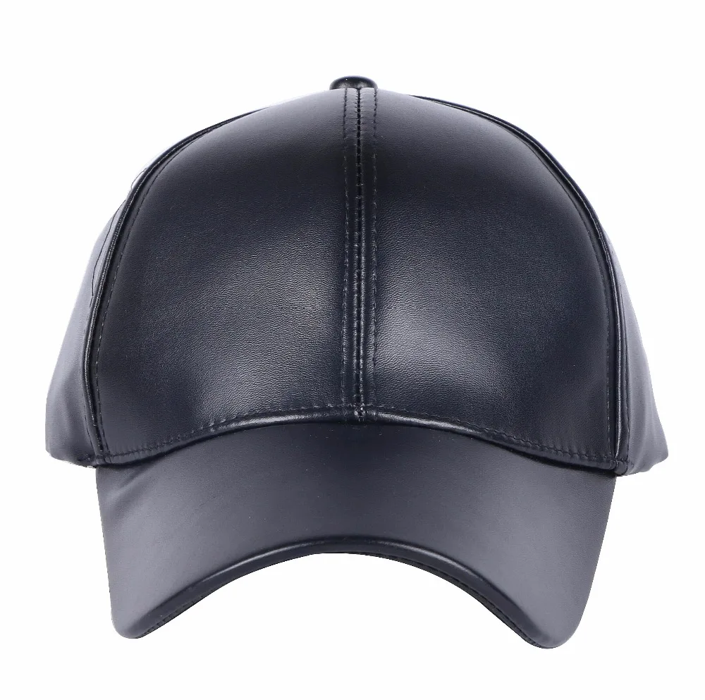 women men new cap solid casual Hat Good quality thick faux leather color sports baseball caps female male casquette | Аксессуары для