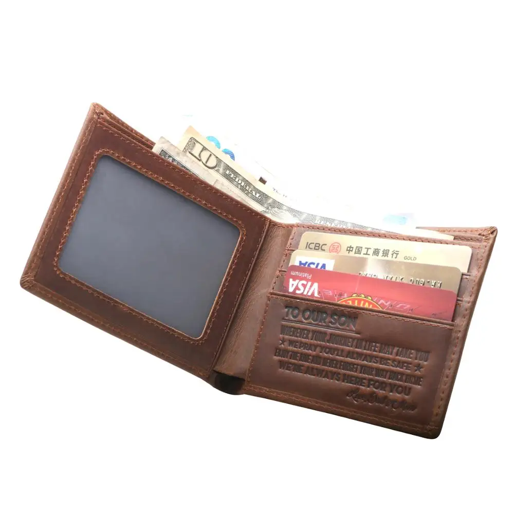 To our сын мужской кошелек из натуральной кожи с блокировкой RFID тонкие