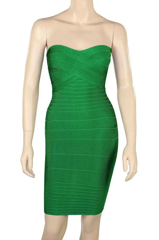 Green off shoulder Elastic Cocktail Party Bandage Dress LC28009 |