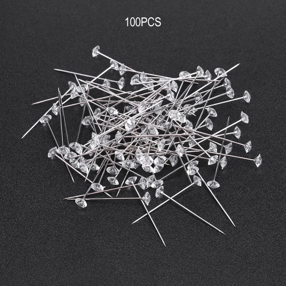 100 шт. Стразы швейные булавки иглы для корсажей свадебный букет Швейные