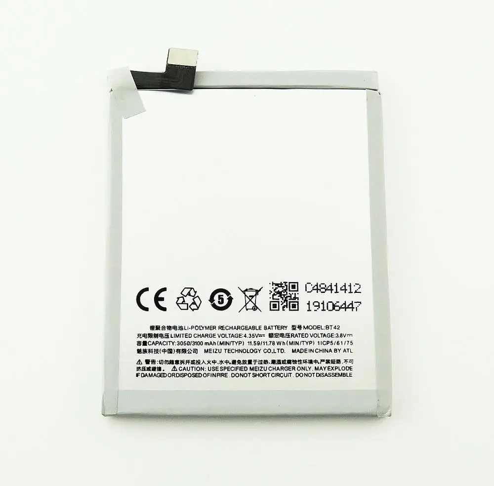 BT42 литий ионная батарея для Meizu M1 Note 3100mAh запасная мобильного телефона с