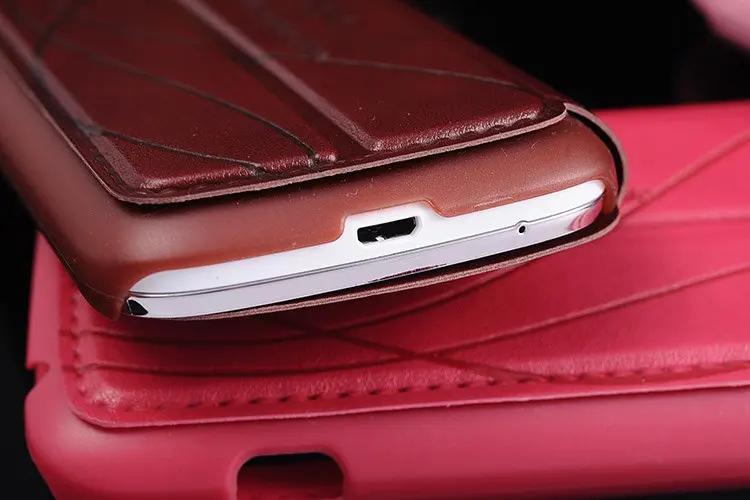 2016 Топ Роскошные Смарт Окно сенсорный Овчины кожа Откидная Крышка телефон Чехол