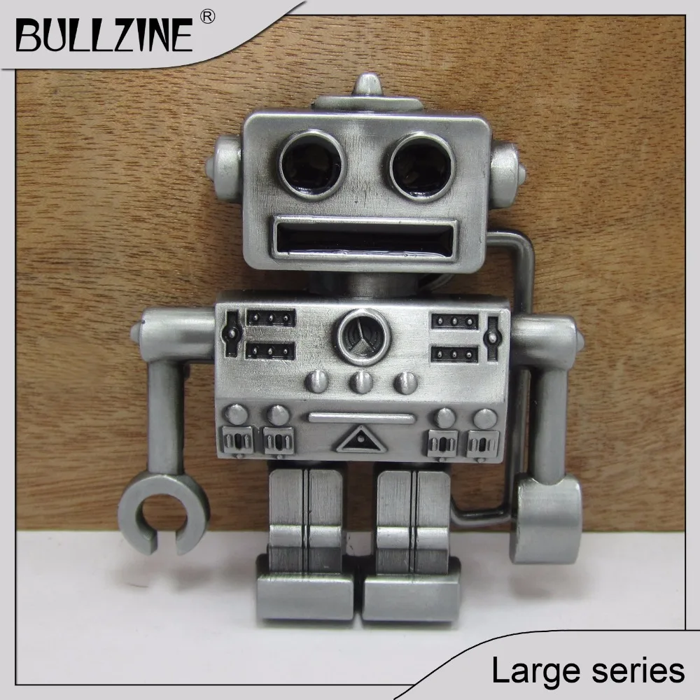 The Bullzine Robot belt buckle with black enamel pewter finish FP-02582 suitable for 4cm width | Дом и сад