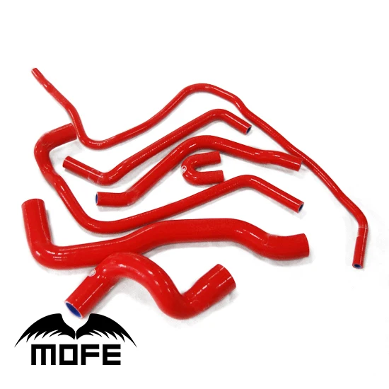 

MOFE Original Logo 7PCS Coolant Heater Radiator Silicone Pipe Hose Kit For Saab 9-3 2.0T 1998~2002 Red