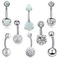 1pc steel cz gem navel belly piercings opal ombligo belly button piercings dangle earring piercings hot summer jewelry 14g