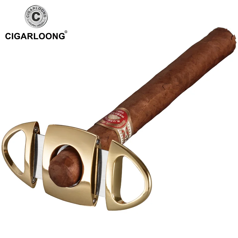 

COHIBA Cigar cutter metal stainless steel cigar scissors portable double edge CC-114