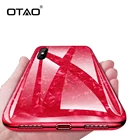 OTAO ударопрочный чехол из закаленного стекла для телефона для iphone X 8 7 6 6s Plus, чехлы в полоску, одноцветная задняя крышка для Apple 10 Coque