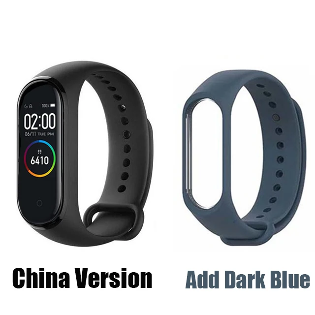 Add Strap Dblue Xiaomi mi Band 4 Smart mi band 4 водонепроницаемый пульсометр фитнес 135 мАч Bluetooth 5,0 50 м цветной экран - Цвет: Add Strap Dblue