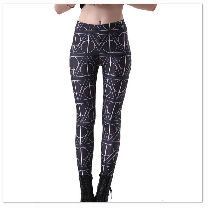 European and American Star Wholesale retail digital printing Deathly Hallows sexy silk milk Leggings | Женская одежда