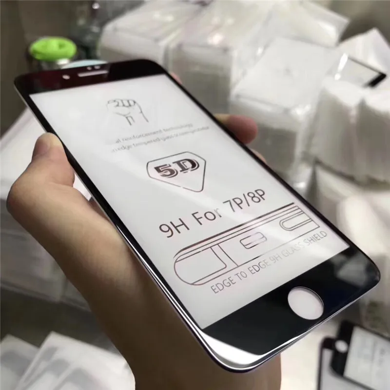 100 шт./лот 5D полное покрытие закаленное стекло для iPhone 7 8 6 6sp Защита экрана X XS XR MAX