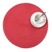 4 pcslot round weave placemat fashion pp dining table mat disc pads bowl pad coasters waterproof table cloth pad 38cm diameter
