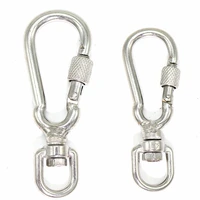 1pcs multi purpose silver swivel eye spring snap hook pet leashes quick hook chain carabiner stainless steel hiking camping