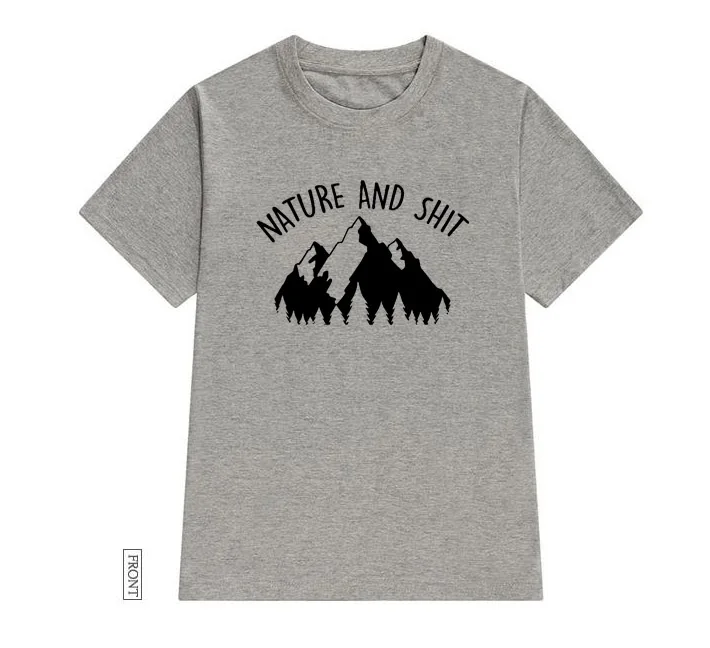 Женская футболка с изображением природы и горы Повседневная хлопковая