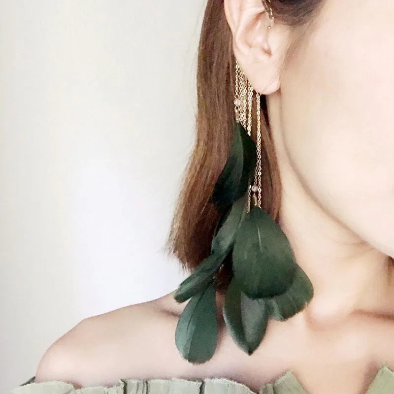Новинка 2019 года Boho Длинные висячие серьги для женщин белый Серьги кисточки с