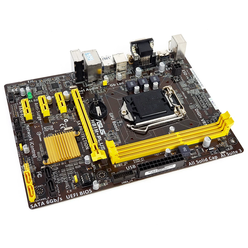 Asus H81M-PLUS настольная материнская плата H81 LGA 1150 для Core i7 i5 i3 DDR3 16G SATA3 USB3.0 HDMI Micro-ATX