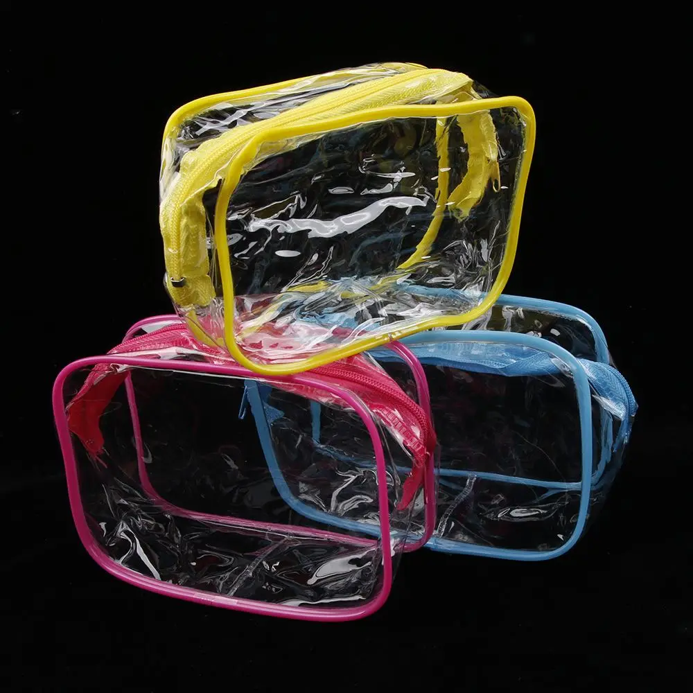 Дорожные косметички из ПВХ женские прозрачные сумки на молнии для макияжа