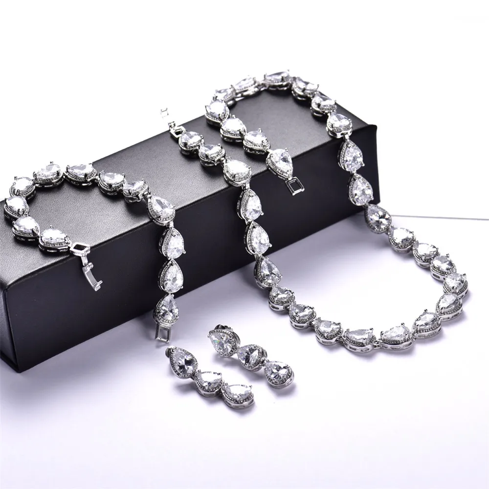 MOLIAM роскошный бренд ювелирное изделие ожерелье наборы свадебные циркониевые