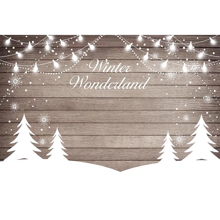 

Vinyl winter snow tree sparkle wood board christmas newborn children Photo Background Photography Backdrops g-755