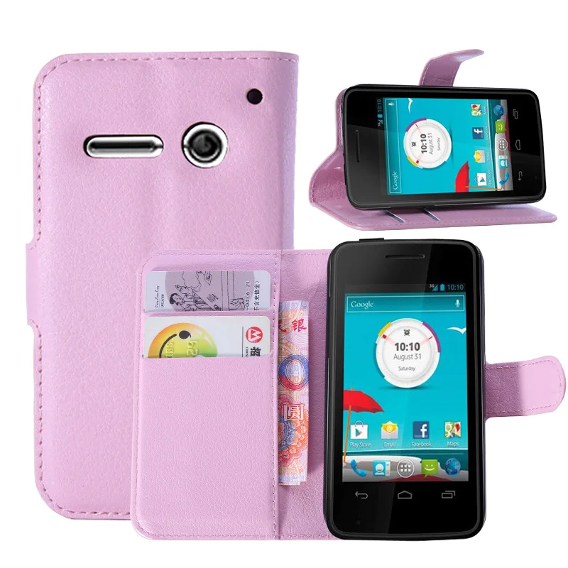 Модный кожаный чехол кошелек личи для Vodafone Smart 4 Mini V785 защитный флип телефона с