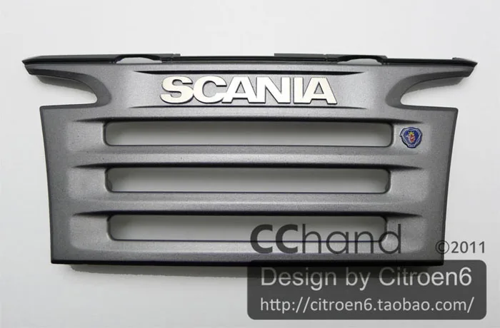 Металлическая передняя решетка с логотипом для полугрузовика TAMIYA SCANIA 1/14|Детали и