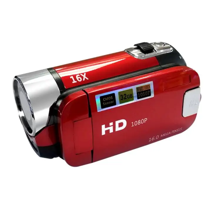 Красный 16MP 2,7 дюймов видеокамера HD 1080 P Портативная Цифровая камера 16X цифровой зум анти-встряхивание DV видеокамера Цифровая видеокамера - Цвет: Красный