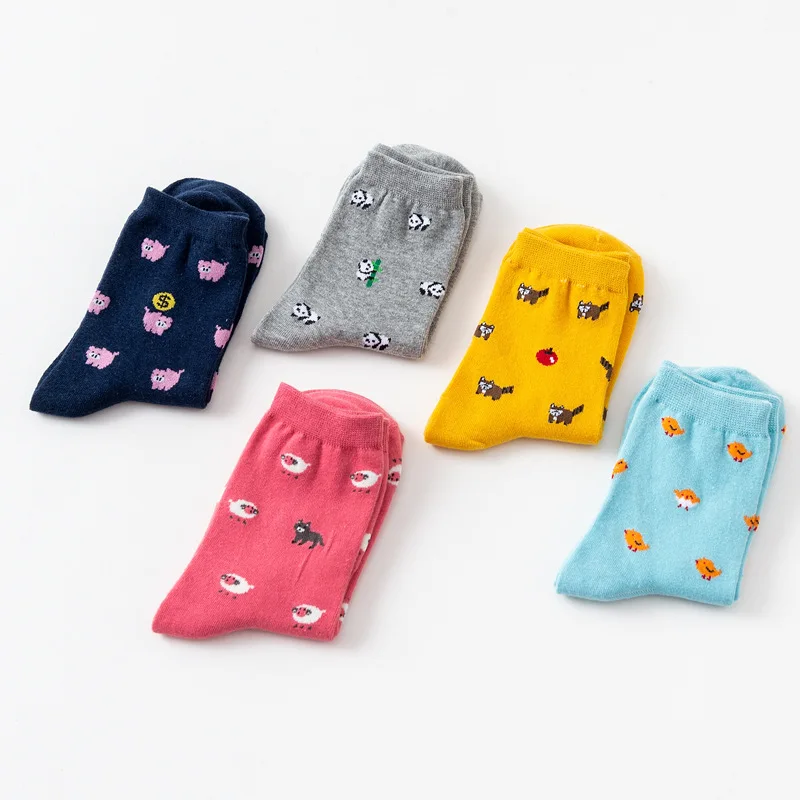 Женские хлопковые милые Мультяшные носки Kawaii Летние бамбуковые в виде панды