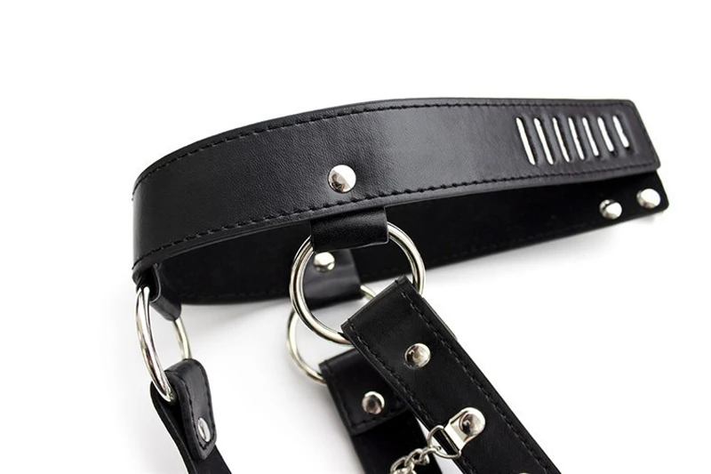 Женское Полосатое нижнее белье с металлической цепочкой готический черный