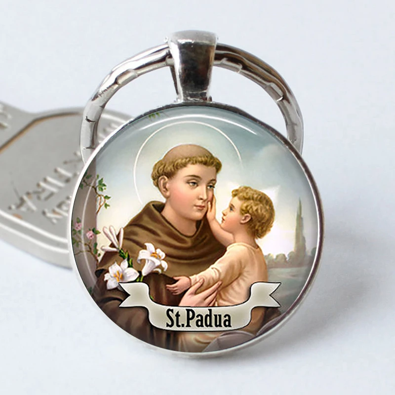 Брелок St Anthony of Padua брелок для ключей ювелирное изделие кабошон религиозный