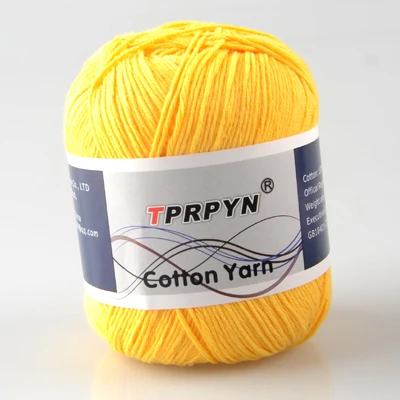 002 duck yellow TPRPYN 1 шт. = 50 г хлопчатобумажная пряжа Чистая Детская вязаная Экологически чистая пряжа для вязания крючком, не скатывается - Цвет: 002 duck yellow