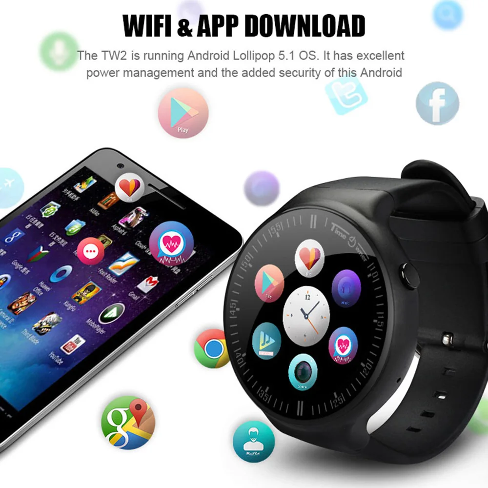 Смарт часы Time Owner TW2 Android 5 1 ГБ/16 ГБ телефон 39 дюйма HD экран Wi Fi пульсометр шагомер GPS