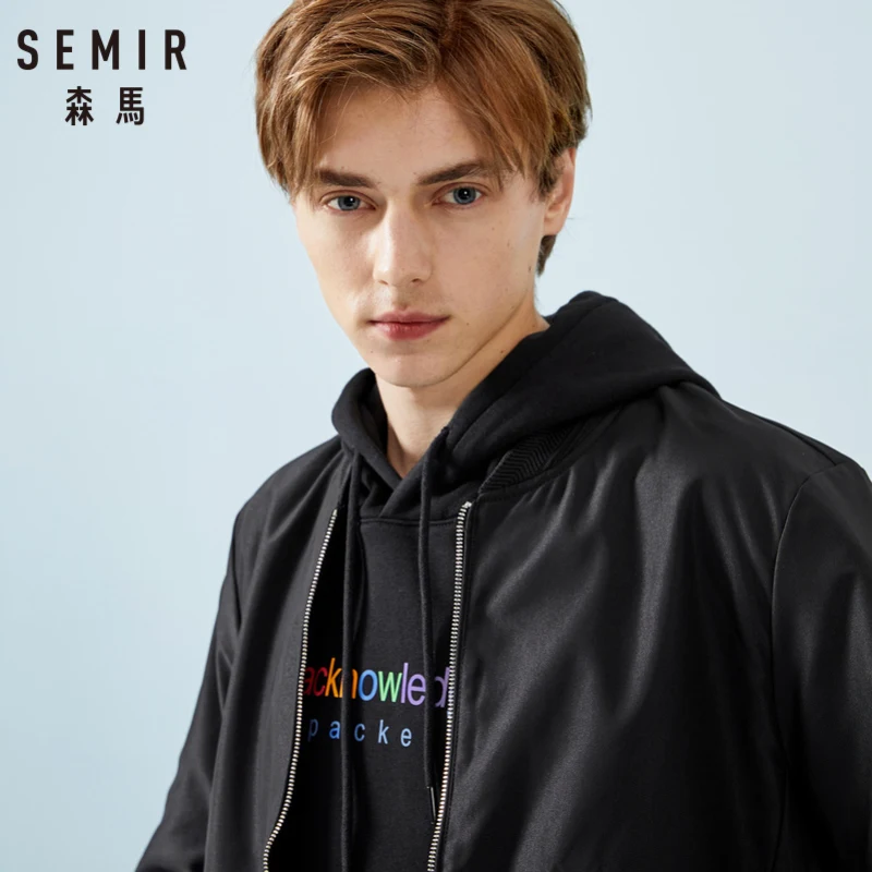 SEMIR мужская бейсбольная куртка с полной молнией бомбер карманом на молнии