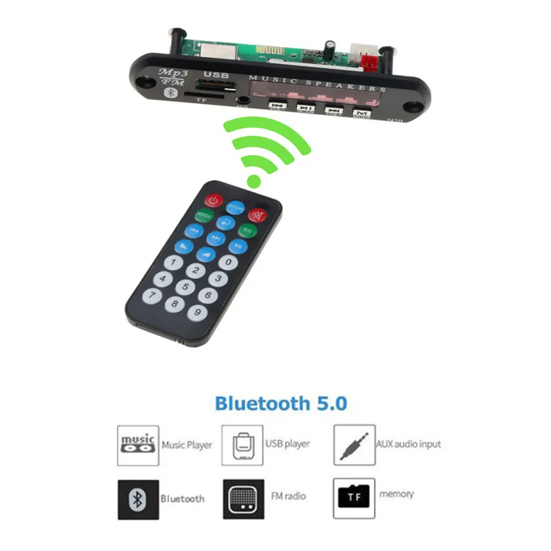 KEBIDU беспроводной Bluetooth MP3 плеер 5 в 12 В USB автомобильный аудио TF fm-радио модуль MP3 WMA декодер плата с пультом дистанционного управления для автомобиля