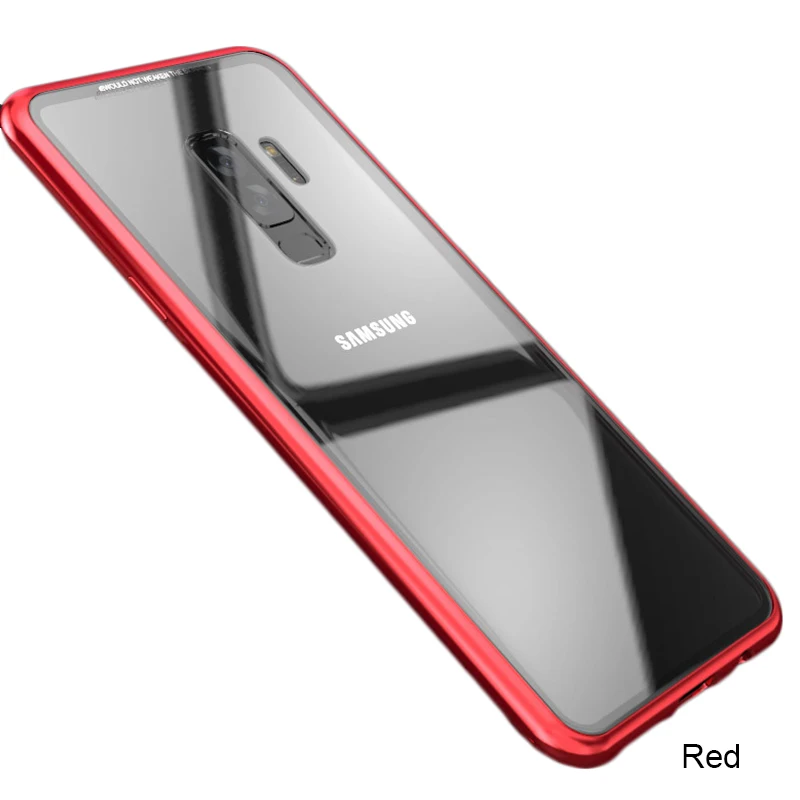 Чехол для samsung Galaxy A7 2018 Note 9 8 S8 S9 Plus J6 J4 магнитный бампер металлический стеклянный