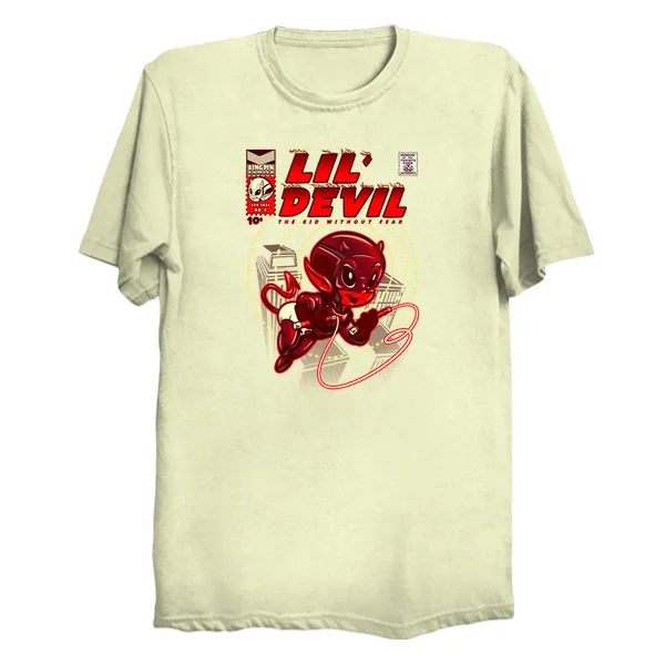 Новая мужская футболка с принтом хлопковая Футболка Lil' Devil o образным вырезом