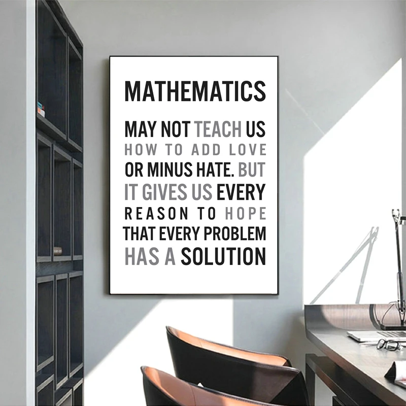 Мотивационные цитаты принты постер математика может не учить нас как добавить