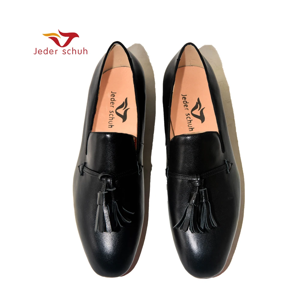 New Genuine leather men shoes fashion tassel loafers wedding and party men's flat | Обувь