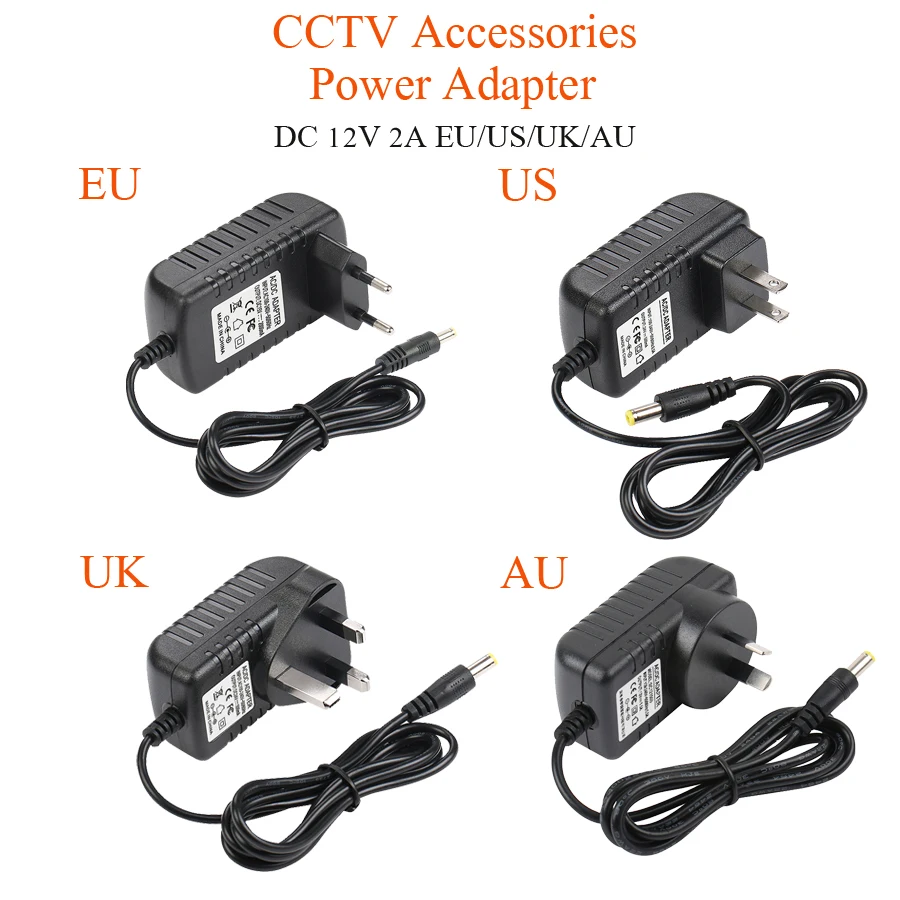 DC100-240V до 12V2A CCTV Блок питания камеры мониторинга блок питания ЕС Австралия Великобритания США конвертер для камеры адаптер