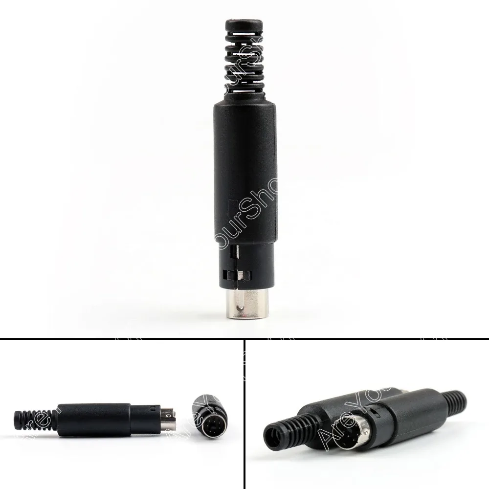 Areyourshop Продажа 5 шт. мини 7 Pin DIN штекер с пластиковой ручкой паяльные кабели черный