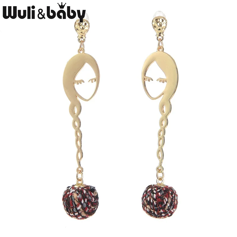 Женские серьги в виде косы Wuli & baby подвески черного красного цветов новогодние